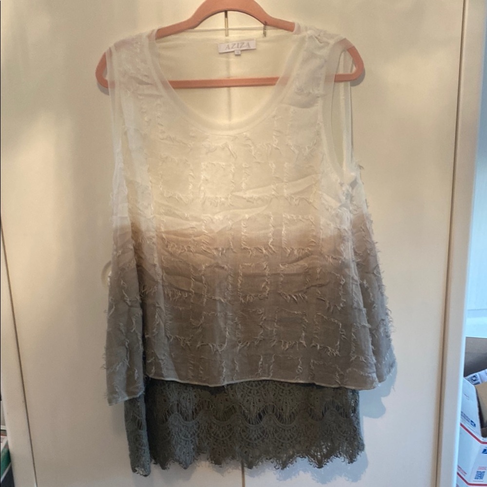 Layered Sleeveless Top with Ombre Design